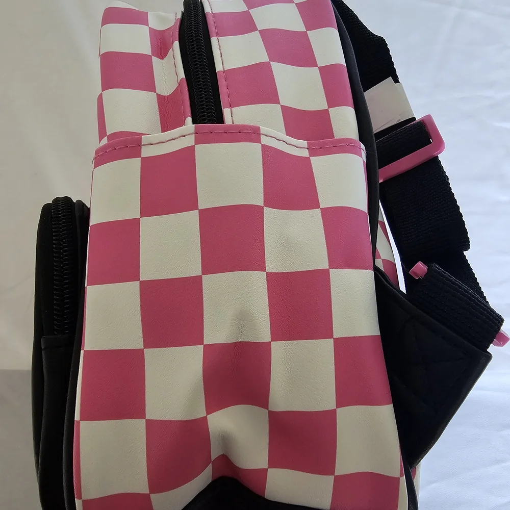 Barbie Pink Checkered Kids Backpack